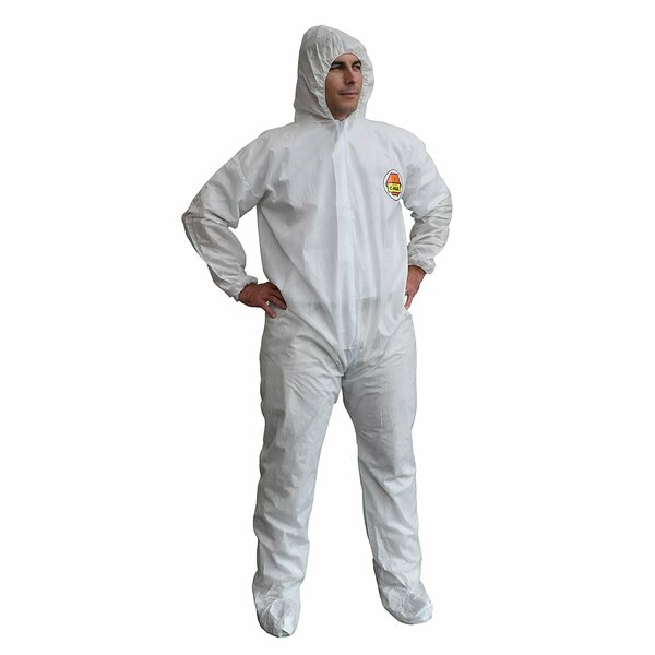 Cordova C-Max SMS Coverall with Hood & Boots - White, 5XL, 12PK SMS4005XL